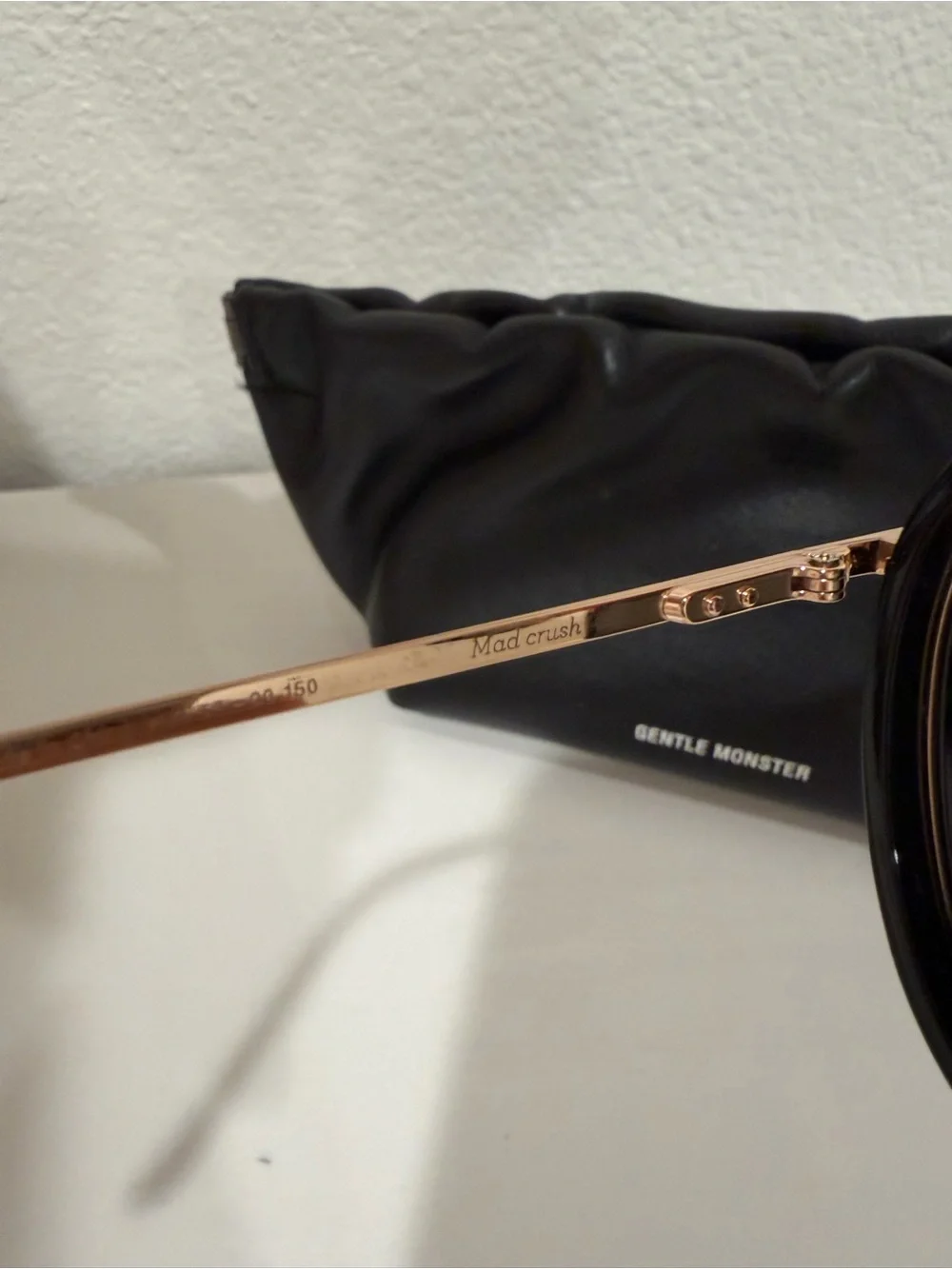 GENTLE MONSTER Black and Gold Round Sunglasses